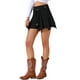 thumbnail image 4 of Falda de Suede Sintético para Mujeres INSPIRE CHIC con Dobladillo Irregular, Cintura Alta, A-Line, Faldas Mini Asimétricas L Negra, 4 of 6