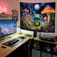 thumbnail image 4 of JAWO Trippy Frog Mushroom Tapestry, Cool Hippie Colorful Space Galaxy Tapestry Aesthetic Wall Hanging for Bedroom, Fantasy Tapestries Poster Blanket College Dorm Home Decor 80X60inches, 4 of 4