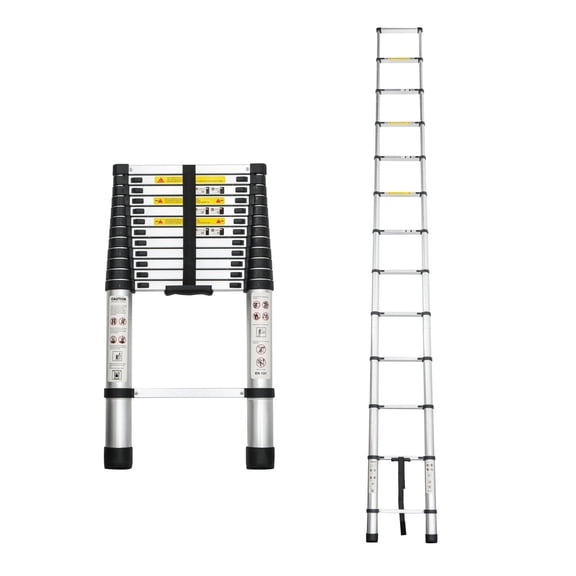 16.5FT Telescoping Ladder, Aluminum Alloy Extension Ladder, 300lbs Capacity Portable Folding Ladder for Indoor/Outdoor Use with Locking Mechanism