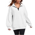 thumbnail image 6 of Sweatshirt For Women Plus Size Casual Long Sleeve Collared Shirt Lightweight Half-Zip Solid Color Loose Pullover Tops for Outdoor Hiking Sport Womens Clothes, 6 of 8