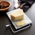 White Marble Cheese Board with Stainless Steel Slicer Unique Grey