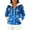Blue, variant on Women's Casual Fashion Long-Sleeve Zip-Up Fleece Hooded Cardigan with Christmas Print, Cozy and Warm for Winter Season,Blue,M