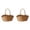 2PC, variant on Rattan Storage Basket with Handle Large Woven Wicker Basket for Picnic,Harvesting Vegetables,Fruit Flower Arranging Multipurpose Organizer for Garden, Home,Easter Camping,Brown-23X18X21CM