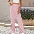 thumbnail image 2 of WREESH Womens Wide Leg Sweatpants Fashion Round Neck Color Blouse Short Sleeve Tops Shorts Casual Suit Sets Pink, 2 of 5