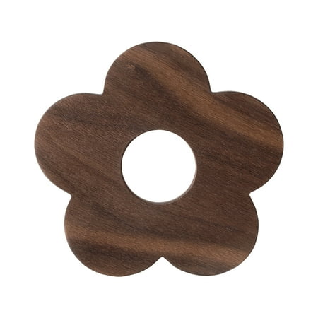 

Wanwan Cup Coaster Simple Appearance Heat Insulation Wood Creative Flower Shape Drink Placemat for Home