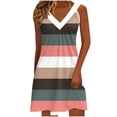 thumbnail image 1 of Vestido Largo de Manga Larga para las Mujeres Cuello en V Plisado Impresión sin Posicionamiento con Tela Elástica, Vestido Casual de Cintura Elástica para Uso Diario Y de Playa, 1 of 6