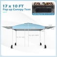 thumbnail image 3 of Costway 10x17 FT Pop Up Canopy Tent with Dual Adjustable Awnings, Silver-Coated Fabric Blue, 3 of 11