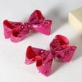 thumbnail image 2 of Glitter Red Sequin Bow Hair Clips 4 Inch Sparkly Fashion Bow Hairpin Alligator Barrettes Forth July Christmas Party Dress Decor Accessories Valentines Gift for Girls Kids Children, 2 of 4