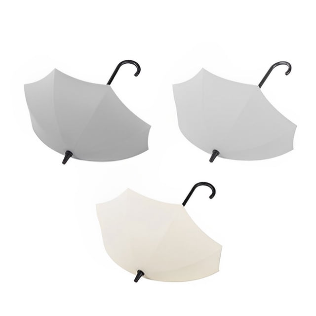 Cateissary 3 uds gancho Para paraguas Ganchos colgantes gancho adhesivo sin rastro organizador Oficina cocina baño dormitorio puertas bolsas Almacenamiento y organización del hogar Blanco Gris Beige