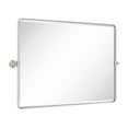 thumbnail image 4 of 40x30'' Farmhouse Brushed Nickel Metal Framed Pivot Rectangle Bathroom Mirror Rounded Rectangular Tilting Beveled Vanity Mirrors, 4 of 8