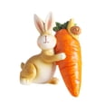 thumbnail image 4 of Estatua de conejo y zanahoria, adorno pequeño, escultura de resina para mesa de regalo para TV Llevando una zanahoria, 4 of 9