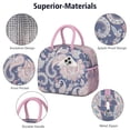thumbnail image 4 of Bohemian Reusable Lunch Tote - Rustic Antique Floral Design, Thermal Insulation & Waterproof, Spacious Interior + Outer Storage for Meal Prep & Commute, 4 of 6