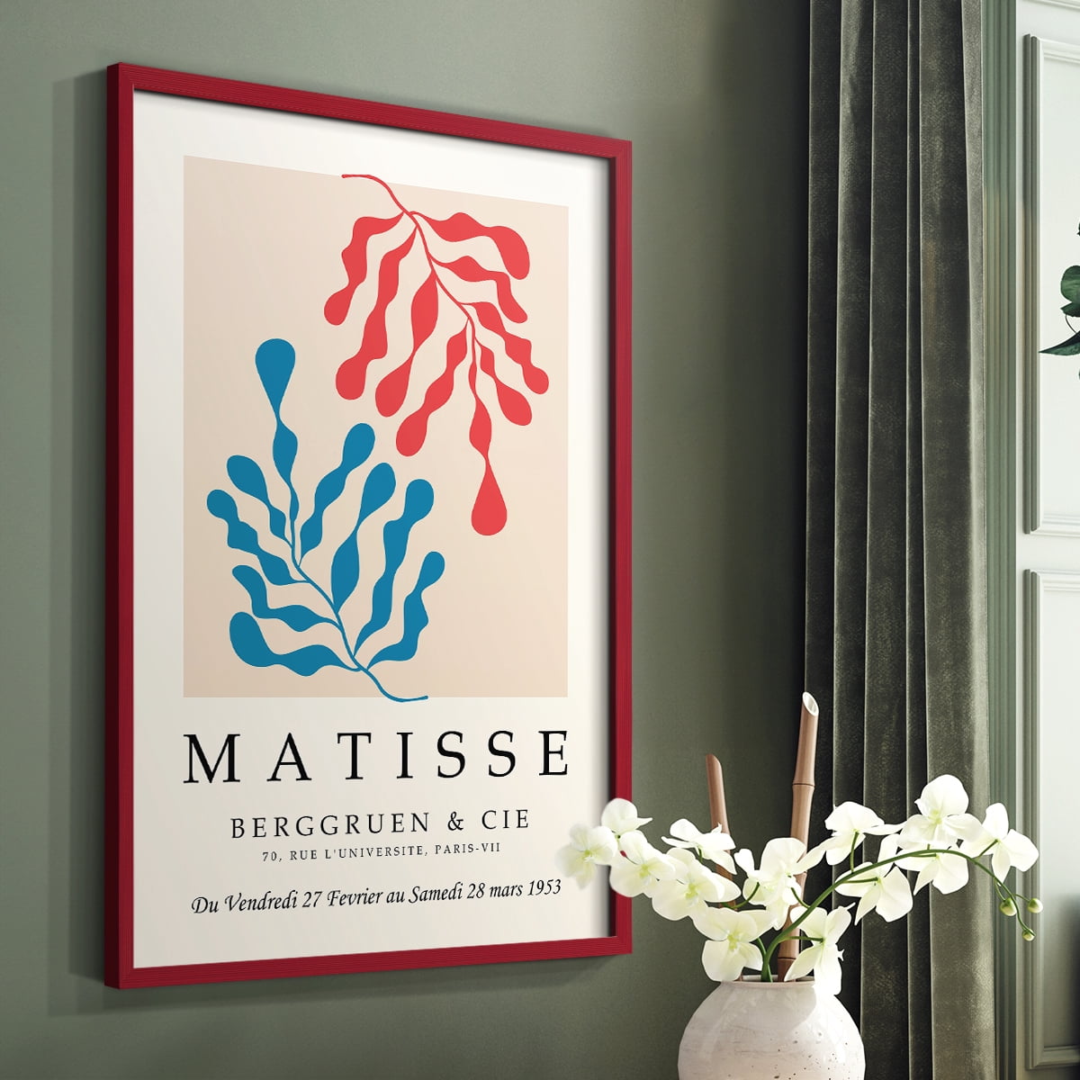 Matisse CCCXXVI in Red Solid Wood 16 x 20 Framed Print