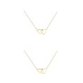 thumbnail image 4 of Sonducket Gargantilla clásica de plata de ley para mujer, collar con colgante de doble corazón, color dorado Oro 2Conjunto, 4 of 6