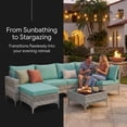 thumbnail image 2 of LAZZO 7-Piece Patio Furniture Set, Outdoor Wicker Conversation Set with Cushions and Coffee Table for Backyard and Porch, Green, 2 of 9