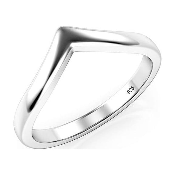 Sz 6 Sterling Silver 925 Chevron Stackable Ring