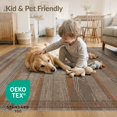 thumbnail image 4 of ODIKA 6'x9' Washable Area Rug Non-Slip, Easy Care, Vintage Stripe Farmhouse Border Circle Cowboy Grain Distressed Playful for Family Room, Living Mater Bedroom, 4 of 7