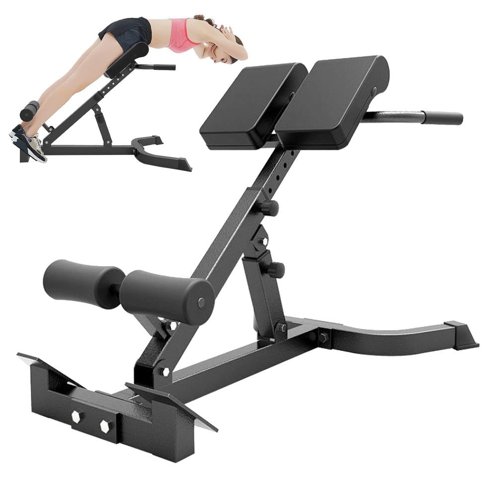 WAASOSCON 150kg/330lbs Load Foldable Roman Chair, 8-Level Height & 5 Angles Adjustable, Back Extension Bench with Non-Slip Footboard, Exercice Machine for Home Gym Workout