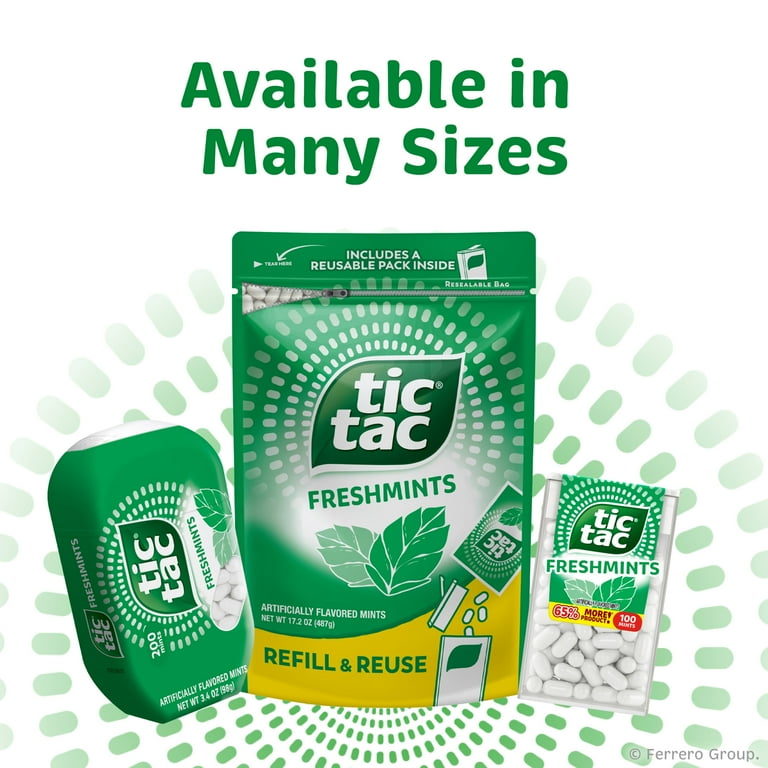 Tic Tac Freshmint Breath Mints 4 Pack 1 oz Portable on-the-go