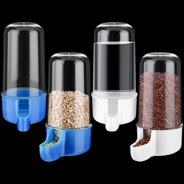 Comedero automático para pájaros, dispensador de agua para jaula de pájaros, alimentador de agua para pájaros, accesorio para pájaros, botella bebedora (12x5,5 cm), 4 piezas