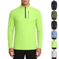 thumbnail image 2 of ZCFZJW Mens Long Sleeve Shirts Quarter Zip Mock Neck Slim Fit Pullover Sun Protection Wicking Moisture Workout Running Casual Athletic Tops Black L, 2 of 9