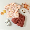 thumbnail image 5 of Kids Toddler Boys Shorts Set Casual Short Sleeve Floral Prints T Shirt And Shorts Set Gentleman Two Piece Clothes Set Summer Outfits,Size 3 Years 4 Years, 5 of 6
