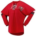 thumbnail image 2 of Women's Fanatics Red Tampa Bay Buccaneers Spirit Jersey Lace-Up V-Neck Long Sleeve T-Shirt, 2 of 3
