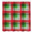 thumbnail image 2 of Ambesonne Plaid Shower Curtain, Old School Tartan Art Design, 69"Wx84"L, Dark Pink and Fern Green, 2 of 4