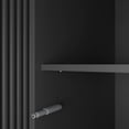 thumbnail image 4 of Oufan Modern Wardrobe w/ Mirror, Wardrobe Closet w/ Hanging Rail & Shelves, Freestanding Armoire Cabinet w/ 4 Fluted Doors & 2 Drawers for Bedroom, 4 of 16