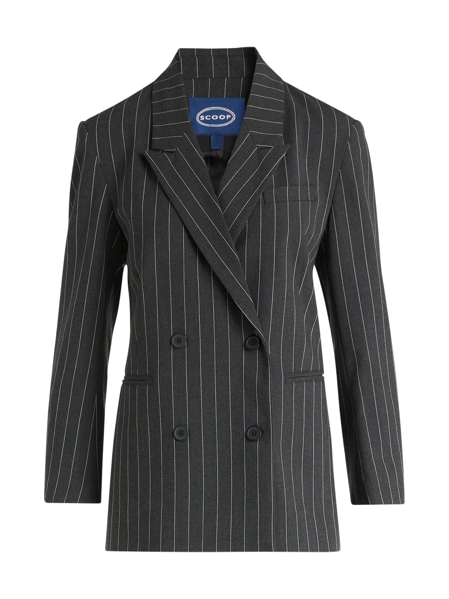 Scoop Women’s and Women’s Plus Oversized Double Breasted Blazer, Sizes XS-4X