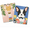 Peach/Blue Giraffe and Dog, variant on Decorative File Folder Set of 2, Letter Size Document Organizer with Interior Pockets, Paper Filing Folders for Home and Office Organization (Colorful 90's Groove)