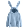thumbnail image 2 of Bunny Ear Hoodie for Women 2025 Long Sleeve Plain Sweatshirt with Pockets and Cute Rabbit Ear Hood Pullover Tops, 2 of 6