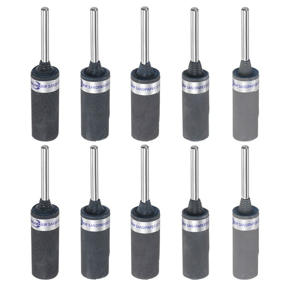 Uxcell Abrasive Sandpaper Rolls Kit 320-3000 Grit 3mm Shank Sanding Drums Sleeves for Woodworking Polishing 10 Pack