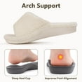 thumbnail image 4 of Litfun Women's Fuzzy Orthopedic Slippers with Arch Support Open Toe House Shoes for Plantar Fasciitis, White, 4 of 8