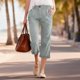 thumbnail image 2 of Pantalones de Pierna Ancha Suelta para las Mujeres Pantalones de Pierna Ancha Recta Suelta Elástica de Raya Casual con Bolsillo, 2 of 9
