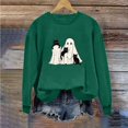thumbnail image 5 of Turilly Cute Women's Halloween Graphic Pullover Sweatshirt Long Sleeve Crewneck Ghost with Cats Design for Festive Fall Outings, 5 of 6
