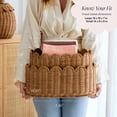 thumbnail image 3 of Premium Scalloped Wicker Basket Set of 2 - Hand-Woven Rattan Storage for Nursery, Bathroom & Home Decor - Elegant Mocca, 3 of 8
