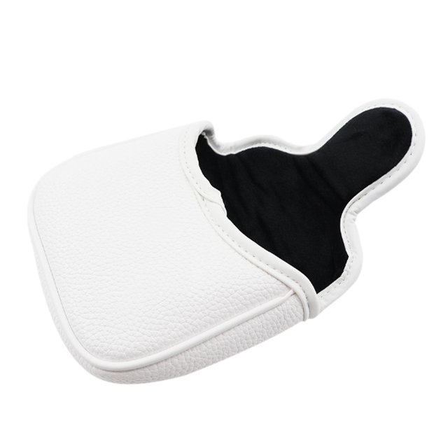 ziyahi Couvre-Maillet de Golf Putter Extérieur Mode Noir Putter Adultes Couvre-Chef de Golf Mallet Blanc 14x13cm