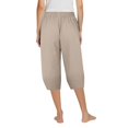 thumbnail image 4 of Outfmvch Summer Pants for Women Loose Flowy Pants Wide Leg Crop Pants Women High Waisted Wide Leg Cropped Lounge Trousers with Pockets Capris Drawstring with Pockets Gauze Pants Khaki S-2XL, 4 of 6