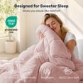 thumbnail image 3 of Unikome All Season Goose Down Feather Fiber Comforter with Natural Filling, Soft & Breathable Lightweight Duvet Insert, Machine Washable, Cal King 108 x 94 Inch,Pink, 3 of 10