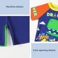 thumbnail image 6 of BULLPIANO Toddler Boys Swimsuit Bathing Suits Set Boys Short Sleeve Rash Guard Swim Trunks with Hat UPF 50+ ,Size 6-7 Years, 6 of 8