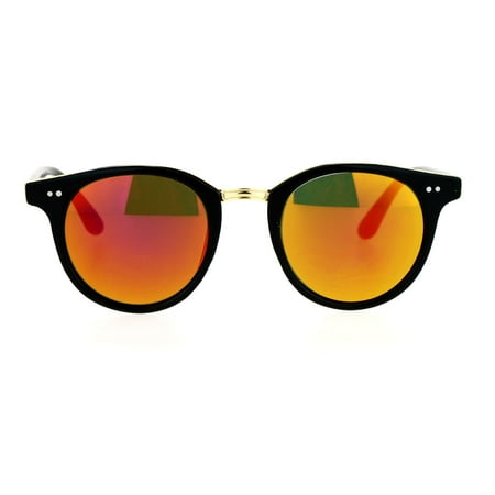 SA106 Vintage Classic Horn Rim Keyhole Sunglasses Black Orange