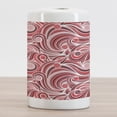 thumbnail image 2 of East Ceramic Toothbrush Holder, Floral Retro Pattern Doodles Design Art Abstract Waves Illustration, Decorative Versatile Countertop for Bathroom, 4.5" X 2.7", Mauve Rose Red, by Ambesonne, 2 of 4
