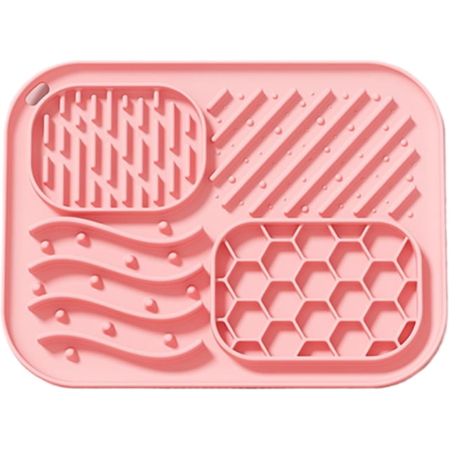 Non Slip Licking Mat - Silicone Pet Puzzle Feeder, Suction Cup Treat Pad for Dogs Cats, Slow Feed Textured Pattern Build, Pet Training Enrichment Mat, Home Feeding Activity Use