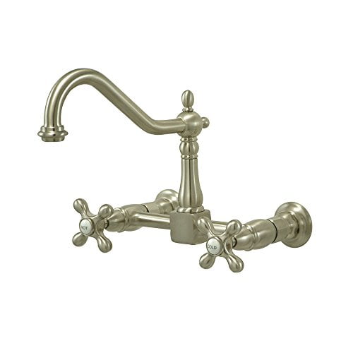 Kingston Brass Heritage 8" Center Wall Mount Kitchen Faucet