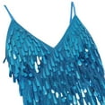 thumbnail image 6 of YONGHS Women's 1920s Cocktail Party Flapper Dress Sequin Tassel Latin Salsa Tango Dancewear Lake Blue One_Size, 6 of 7