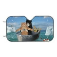 thumbnail image 7 of Balery Two Brave Cats Are Floating On The Sea Iceberg Print Car Windshield Sun Shade,Windshield Sunshade for Car Pickup Truck SUV Accessories-Medium, 7 of 7