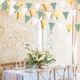 thumbnail image 4 of Sage Green and Gold Triangle Flag Fabric Banner Pennant Bunting Garland Streamers for Party Wedding Birthday Home Outdoor Garden Decor, 4 of 4