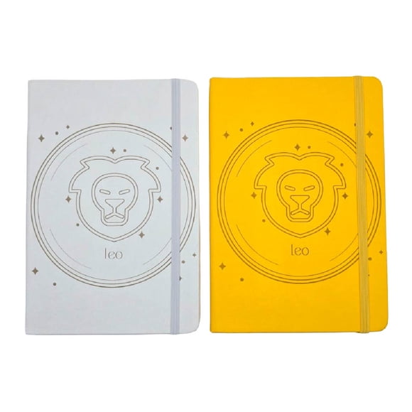 Set De 2 Libretas Leo Blanco Y Amarillo