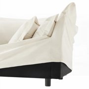 Slipcovered U Shape Sectional Sofa with French Edges & Big Pillows, Soft & Spacious for Living Room